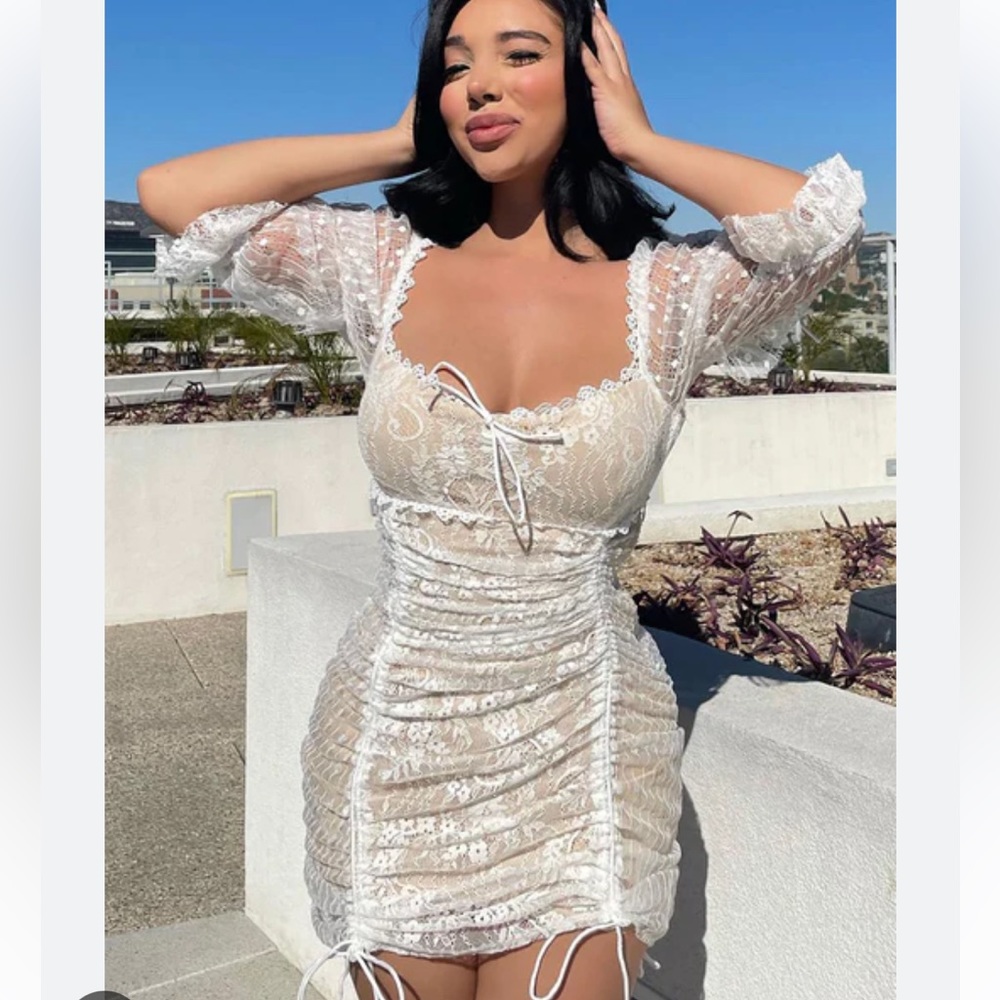 Fashion nova Angel Baby Lace Mini Dress NWT
